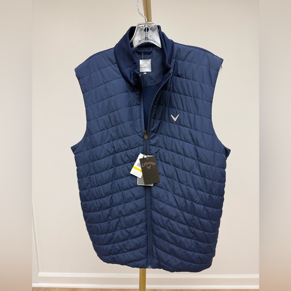NWT Men’s Callaway Puffer Vest Adult Medium Blue Navy Full Zip
